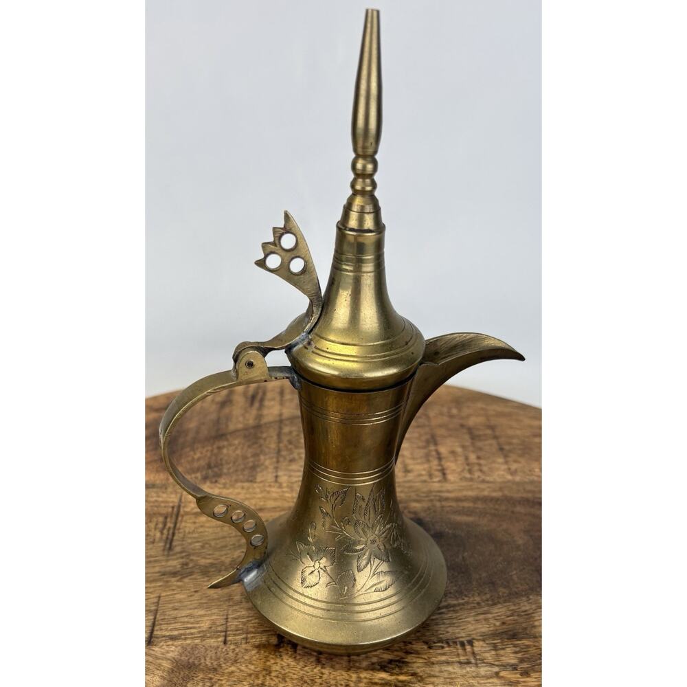 Vintage Arabic Middle Eastern Dallah Brass Coffee Pot Turkish